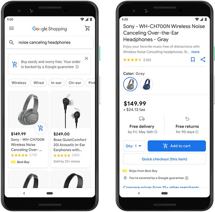 Google Shopping experience